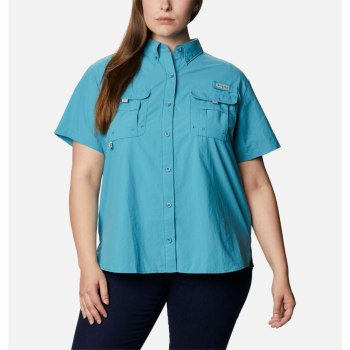 Columbia Overhemd Dames, PFG Bahama Short Sleeve Plus Size Blauw, 38WLUXCDQ